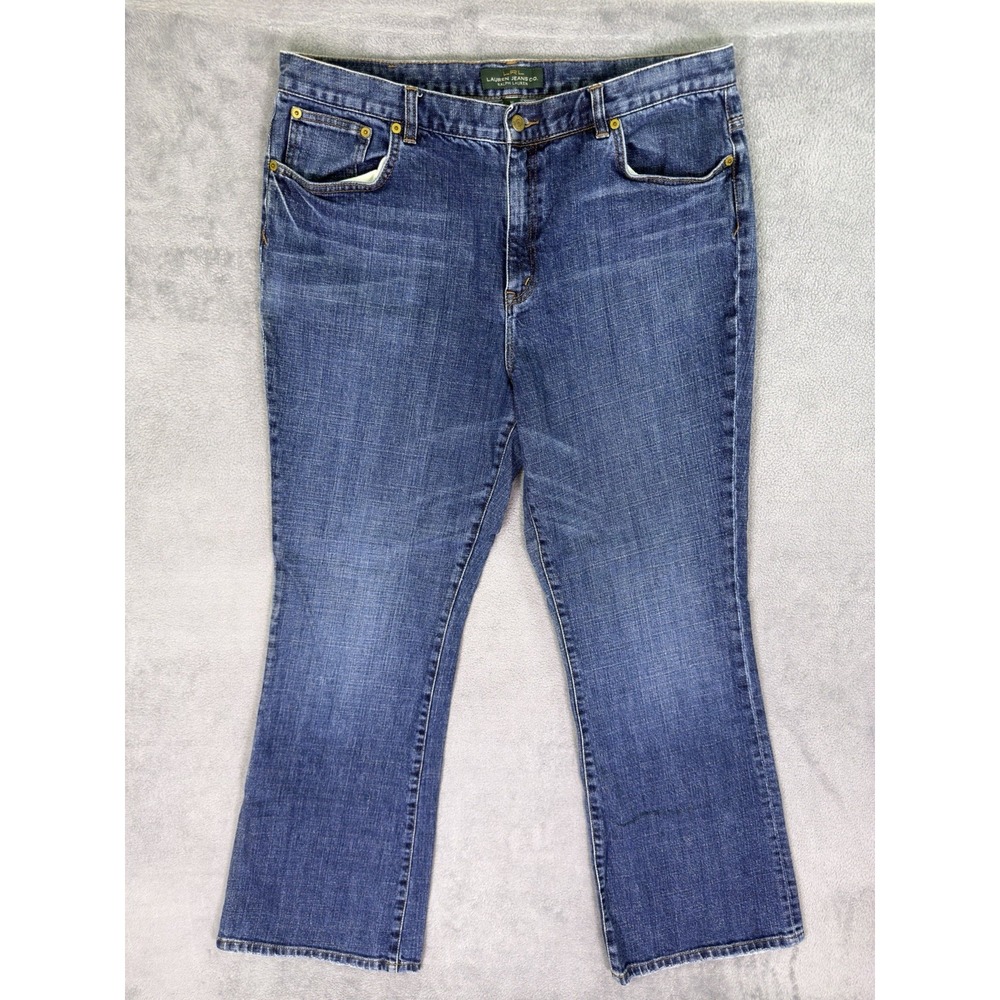 Lauren Jeans Womens 16 Blue Classic Bootcut Medium Wash Denim High Rise Stretch